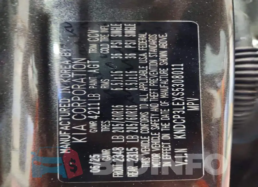 KNDCP3LEXS5308011 Photo# 13