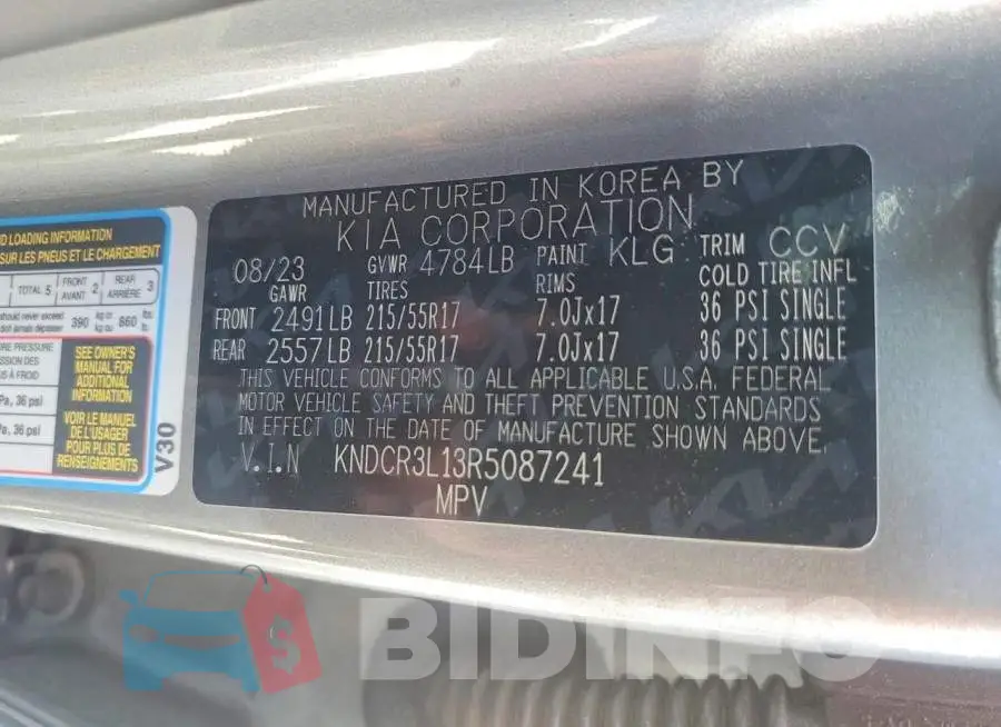 KNDCR3L13R5087241 Photo# 14