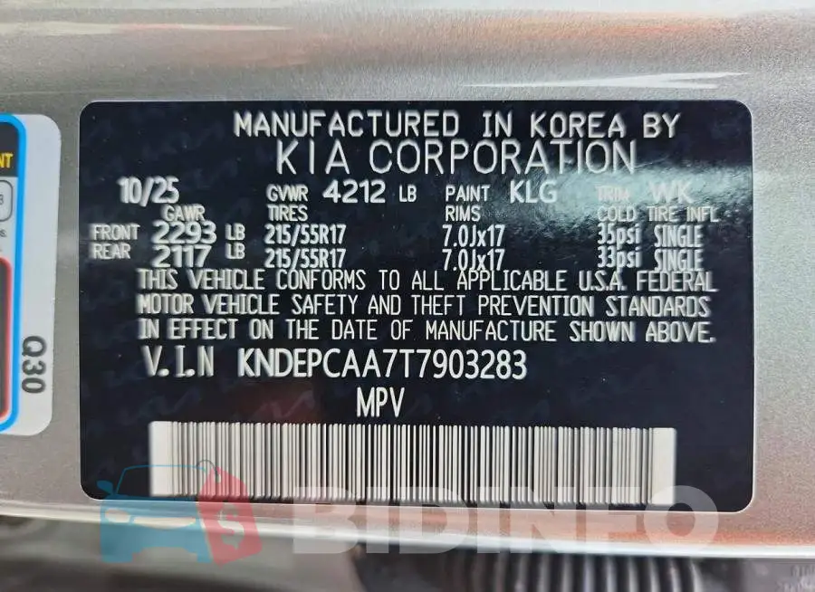 KNDEPCAA7T7903283 Photo# 14