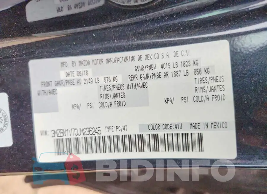 3MZBN1V70JM236245 Photo# 12