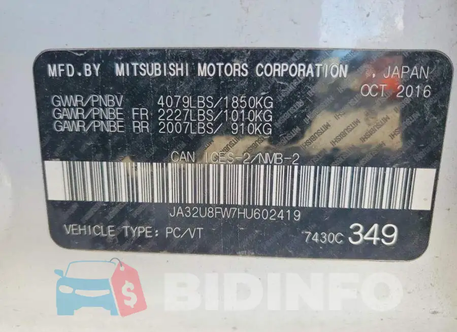 JA32U8FW7HU602419 Photo# 13