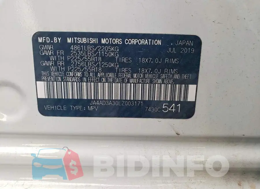 JA4AD3A30LZ003171 Photo# 12