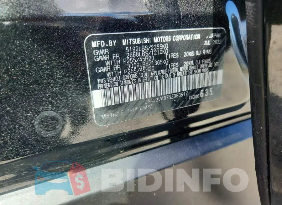 JA4J3VA87NZ083517 Photo# 13