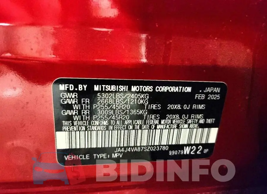 JA4J4VA87SZ023780 Photo# 13
