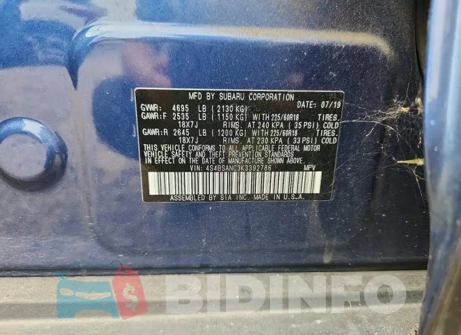 4S4BSANC3K3392786 Photo# 13