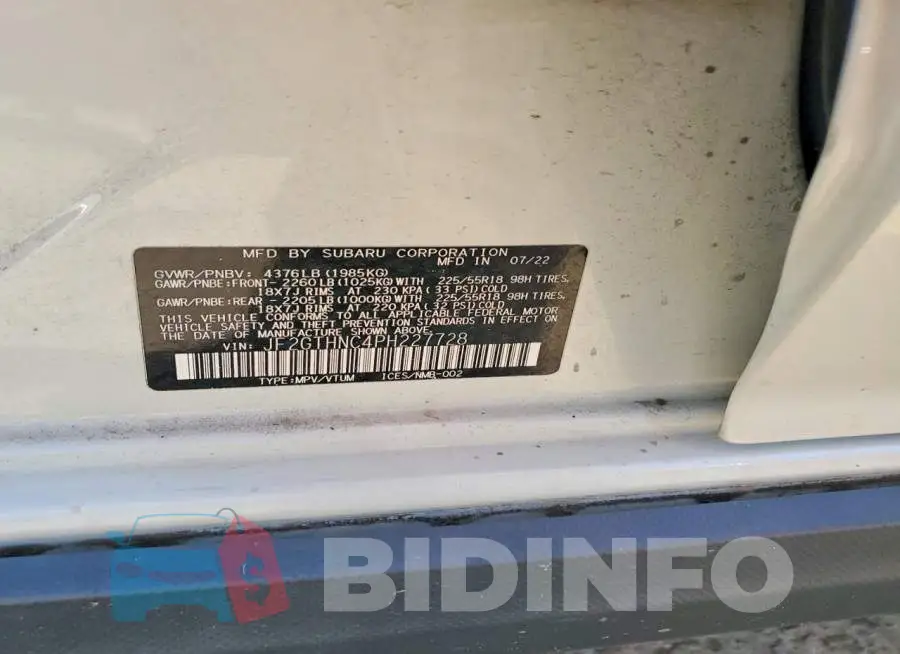 JF2GTHNC4PH227728 Photo# 12