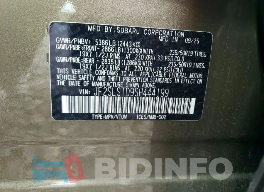 JF2SLSTD9SH444199 Photo# 12