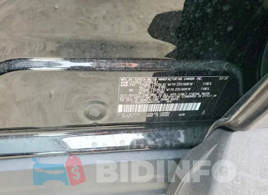 2T36DRBV7TW003330 Photo# 12
