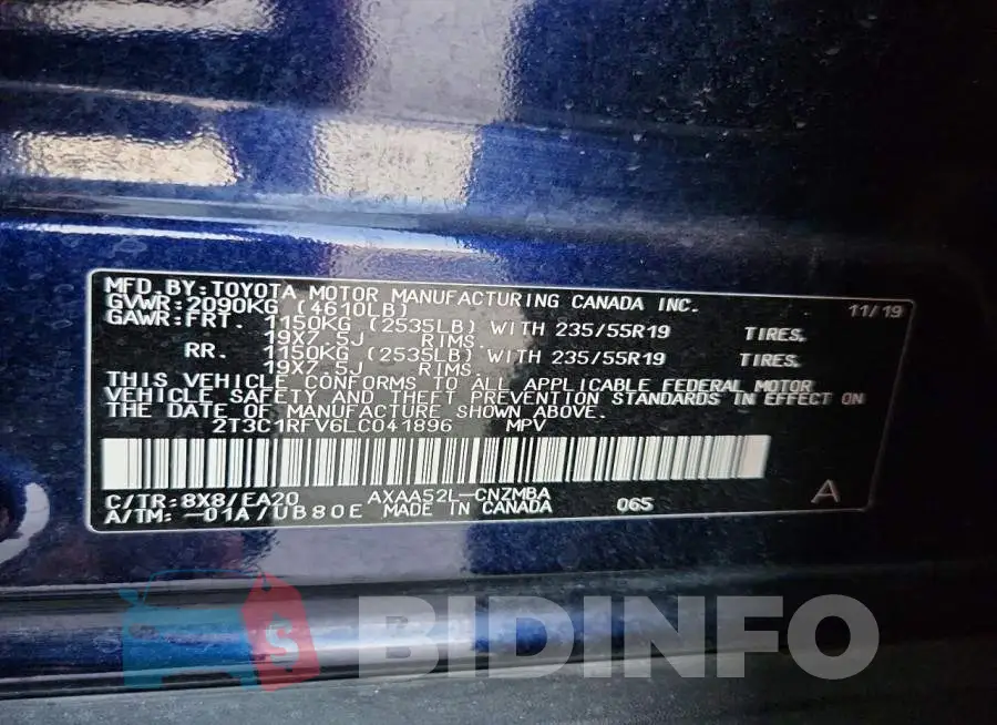 2T3C1RFV6LC041896 Photo# 13