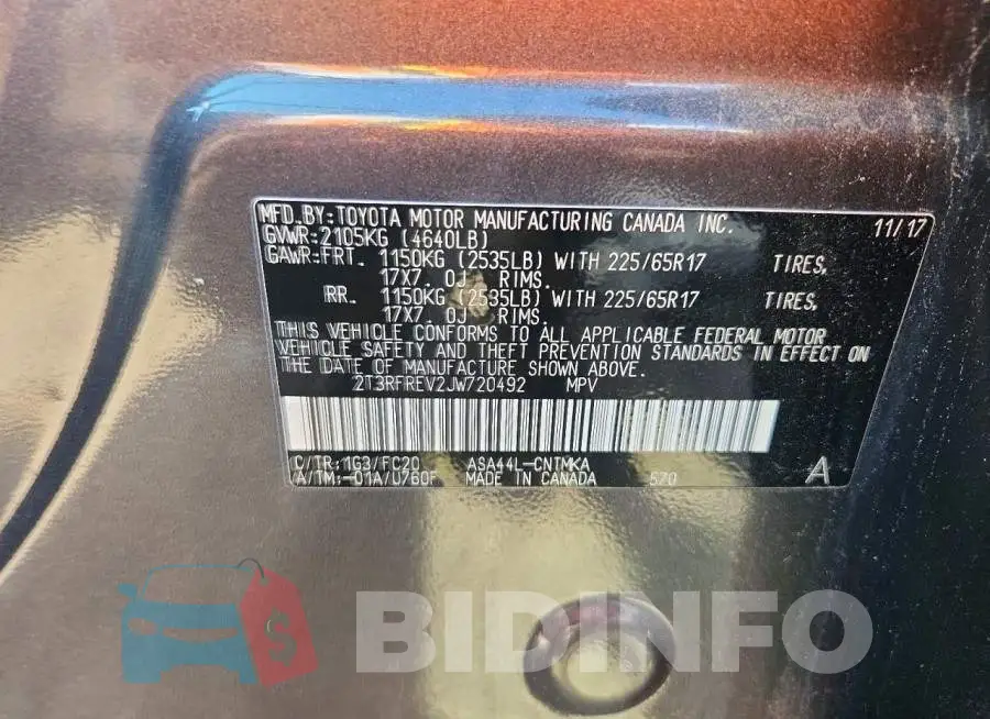 2T3RFREV2JW720492 Photo# 14