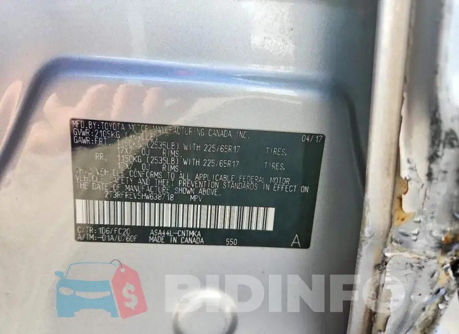 2T3RFREV5HW638718 Photo# 13