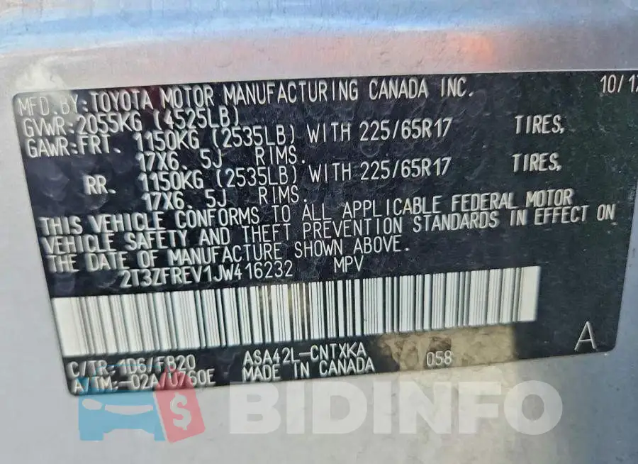 2T3ZFREV1JW416232 Photo# 14