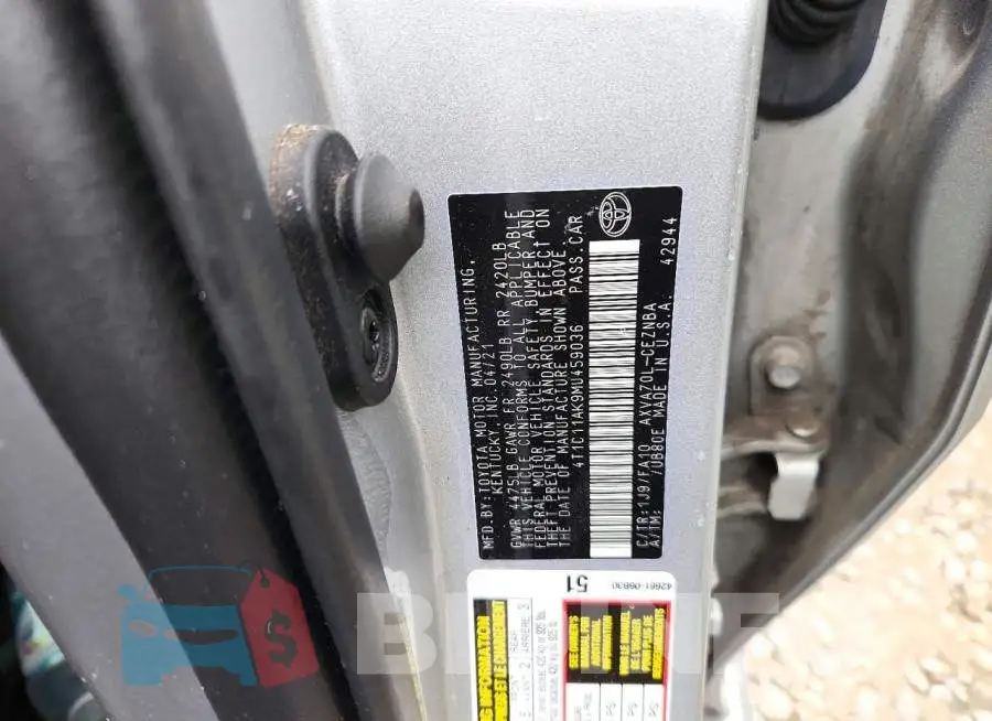 4T1C11AK9MU459036 Photo# 12
