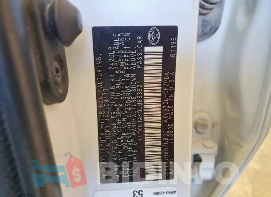 4T1K61AK9LU863921 Photo# 12