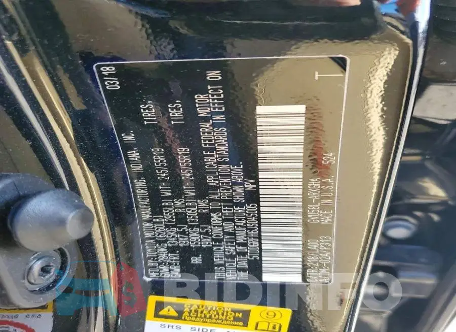 5TDDGRFH6JS045005 Photo# 14