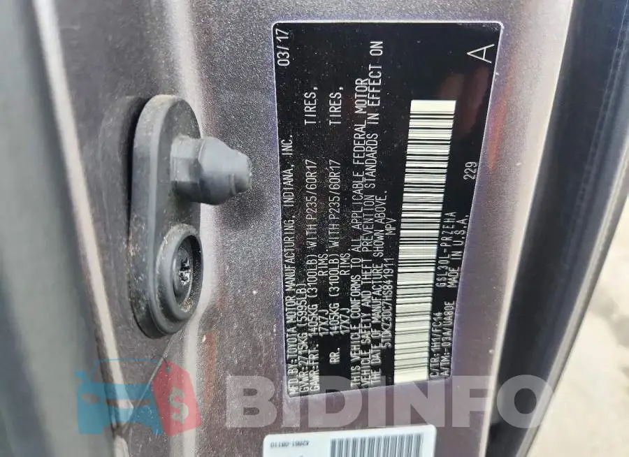 5TDKZ3DC7HS841911 Photo# 13