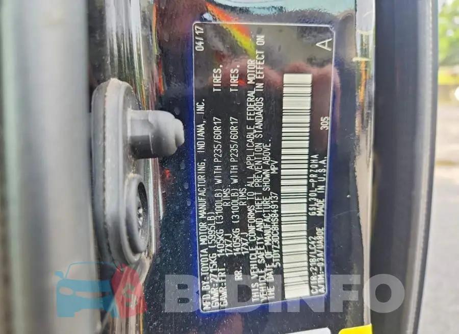 5TDYZ3DC8HS849137 Photo# 13