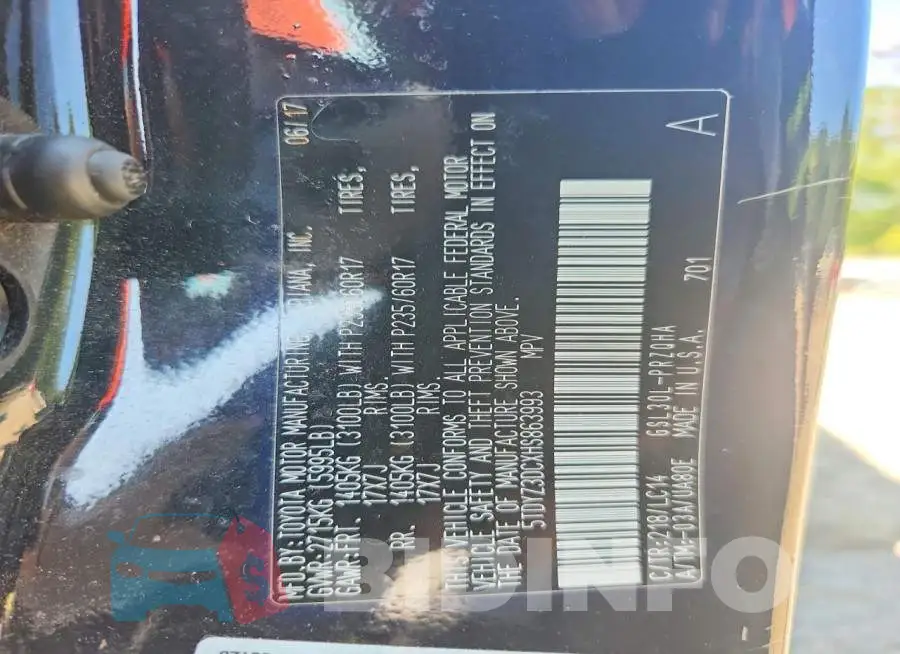 5TDYZ3DCXHS863993 Photo# 14