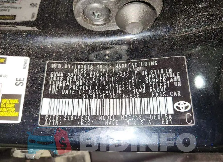 5YFB4MDE0RP167956 Photo# 12