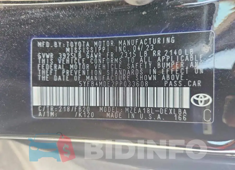 5YFB4MDE2PP033608 Photo# 12