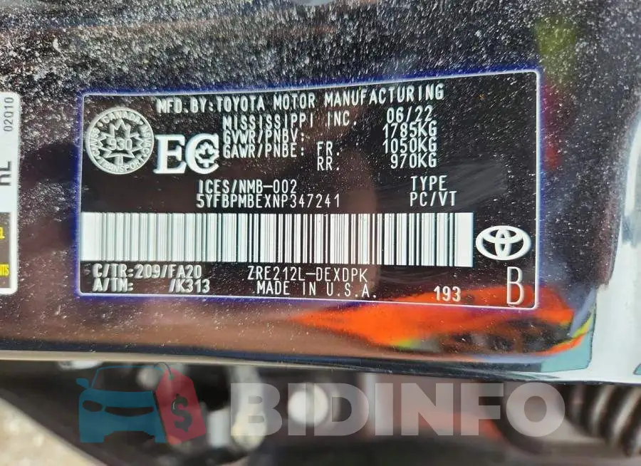 5YFBPMBEXNP347241 Photo# 12