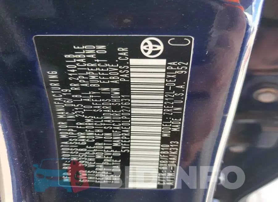 5YFEPRAE0LP027631 Photo# 12