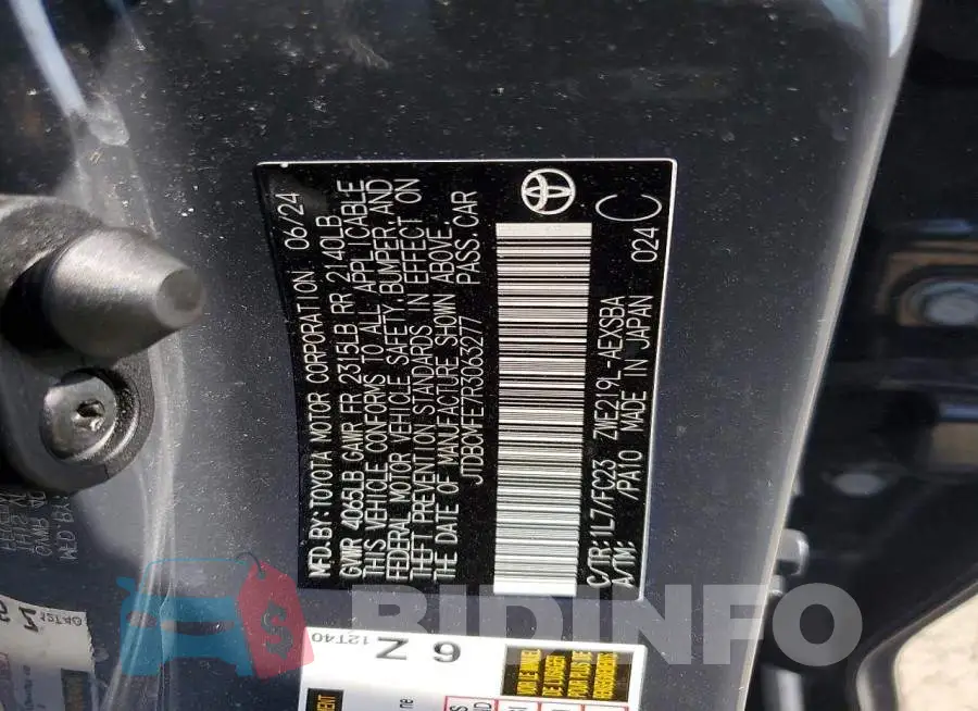 JTDBCMFE7R3063277 Photo# 12