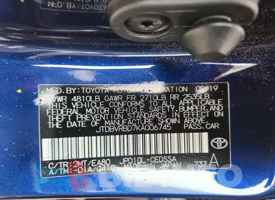 JTDBVRBD7KA006745 Photo# 12