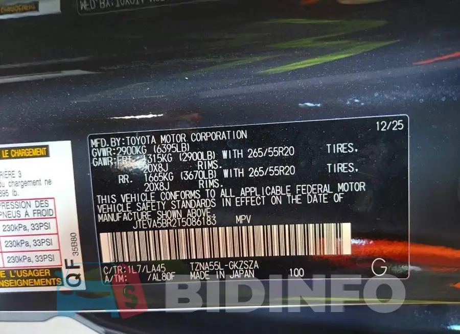 JTEVA5BR2T5086183 Photo# 13