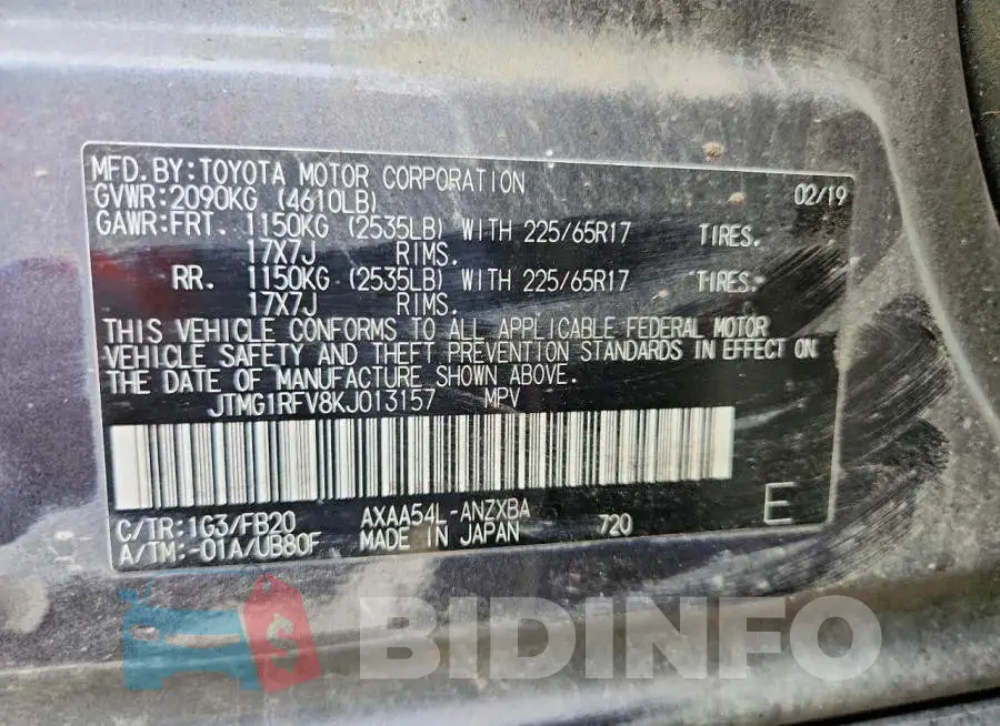 JTMG1RFV8KJ013157 Photo# 13