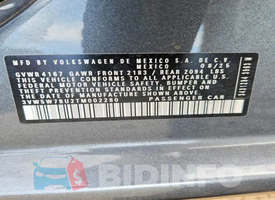 3VW5W7BU2TM002280 Photo# 12