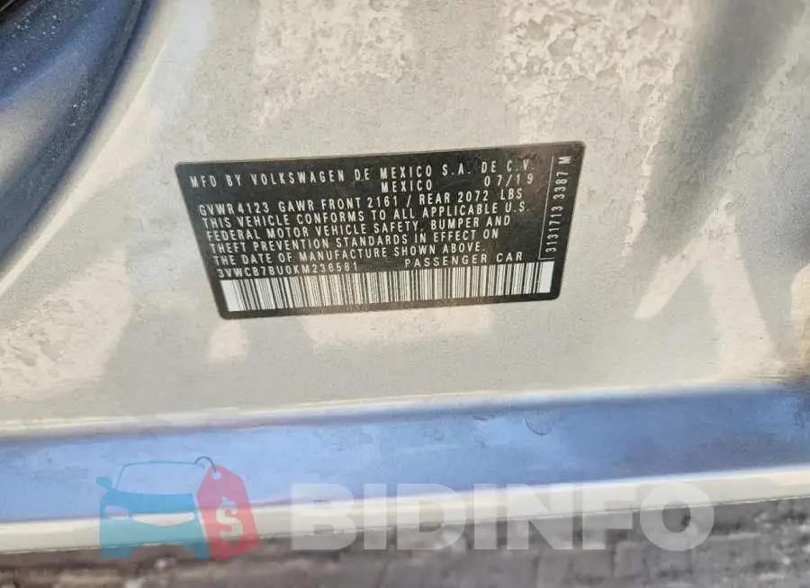3VWCB7BU0KM236581 Photo# 12