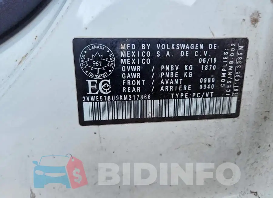 3VWE57BU9KM217866 Photo# 12