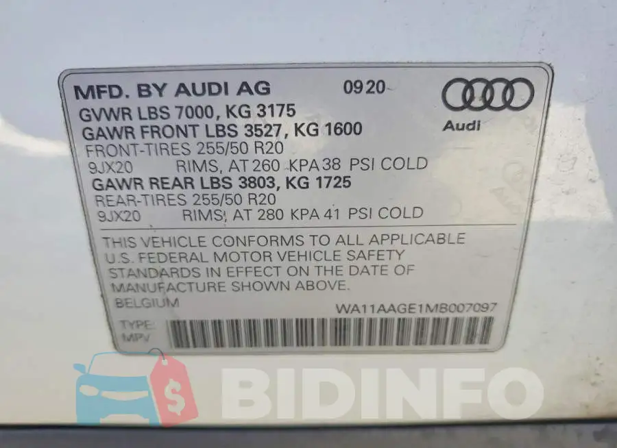 WA11AAGE1MB007097 Photo# 12