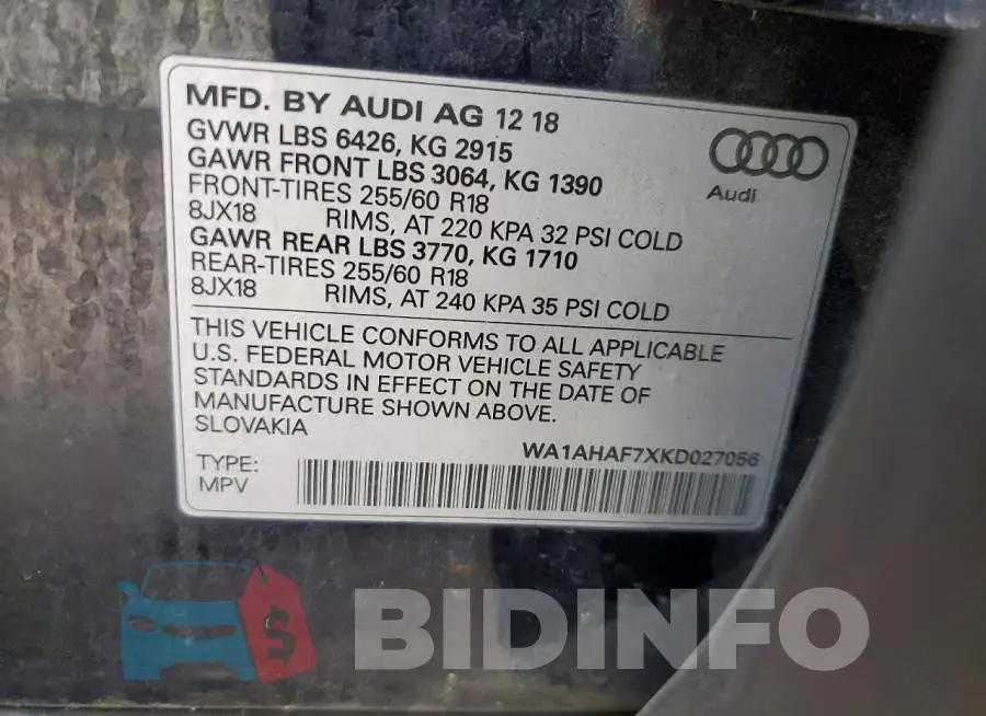 WA1AHAF7XKD027056 Photo# 12