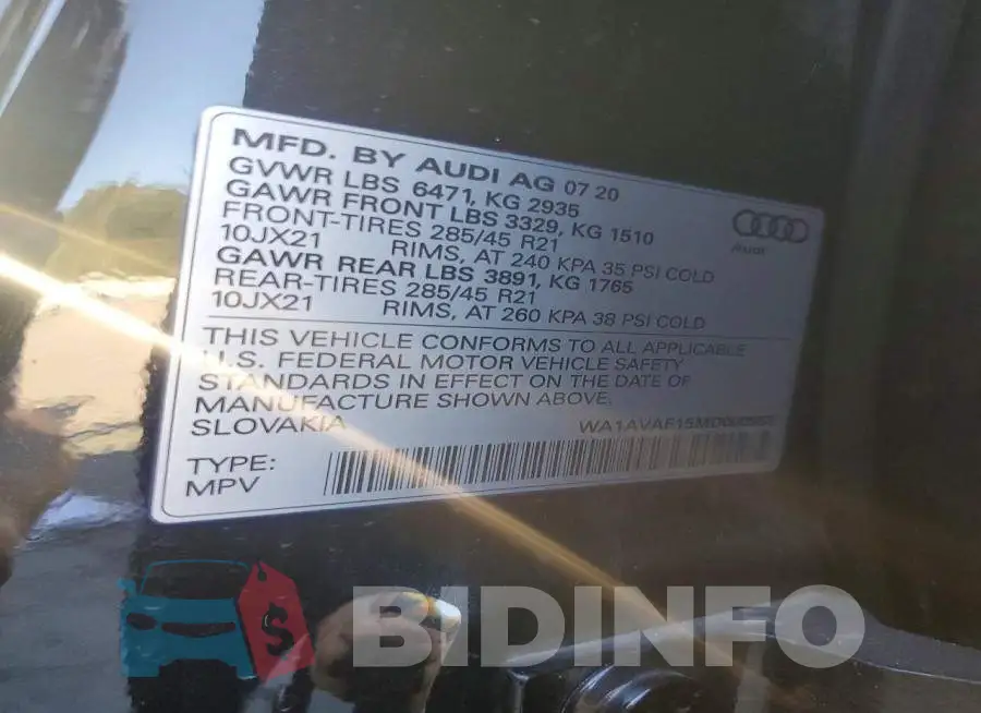 WA1AVAF15MD000953 Photo# 13