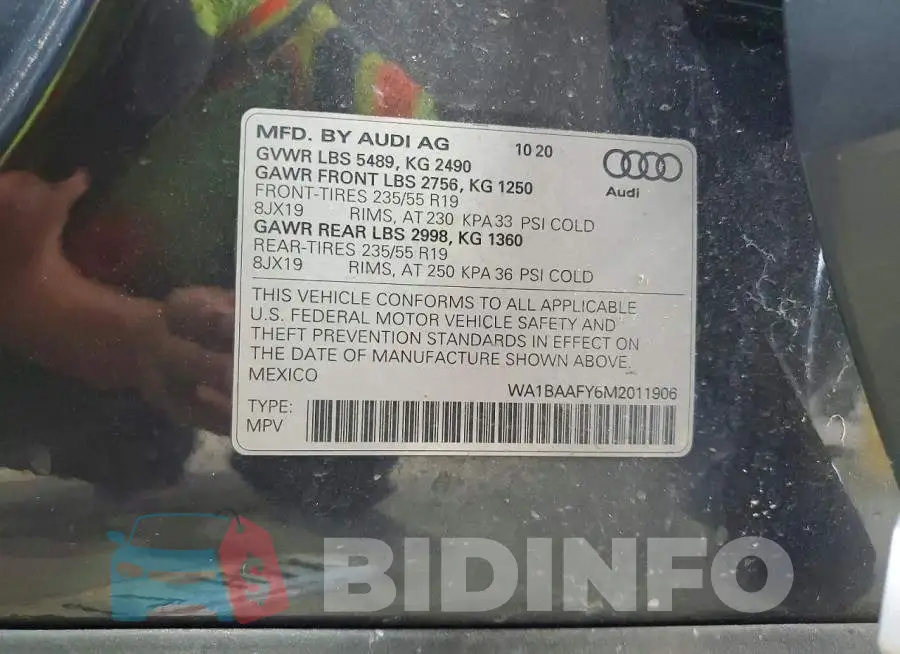 WA1BAAFY6M2011906 Photo# 12