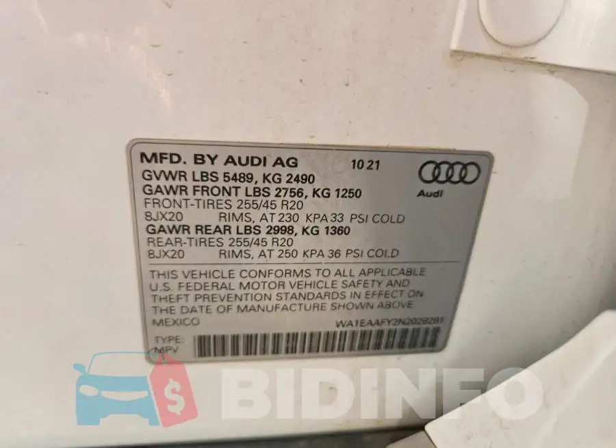 WA1EAAFY2N2028281 Photo# 14