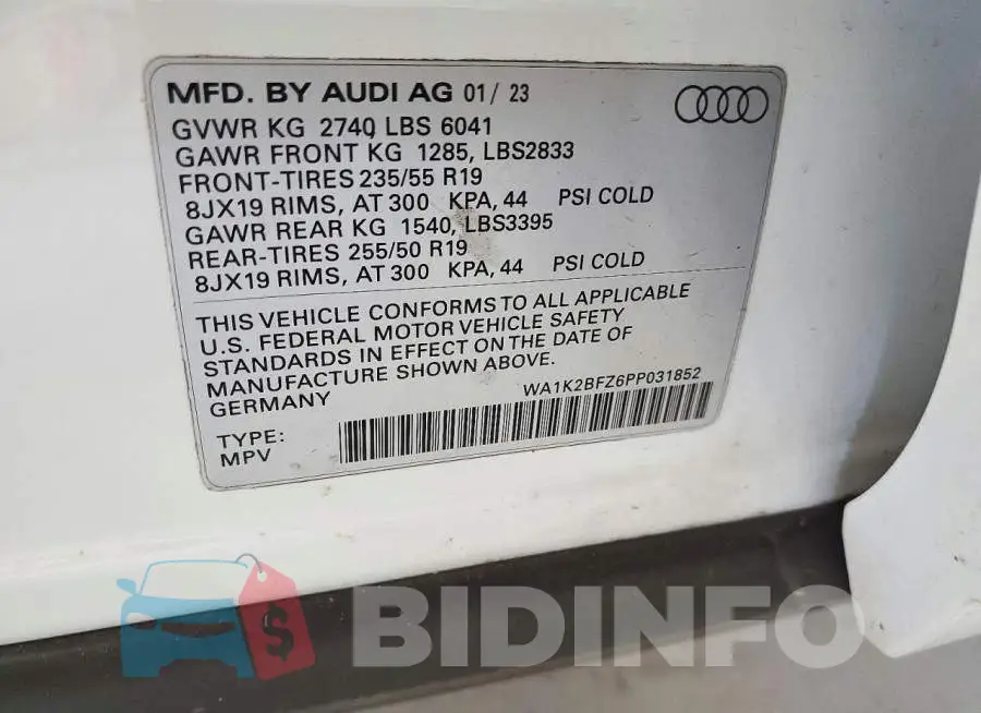 WA1K2BFZ6PP031852 Photo# 13