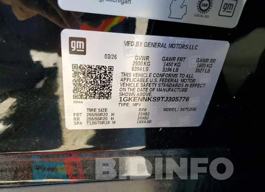 1GKENNKS9TJ305776 Photo# 13
