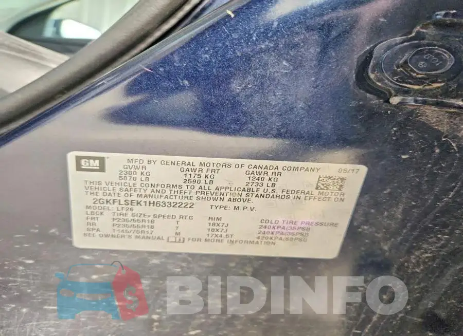 2GKFLSEK1H6332222 Photo# 14