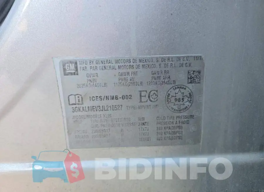3GKALMEV3JL210527 Photo# 12