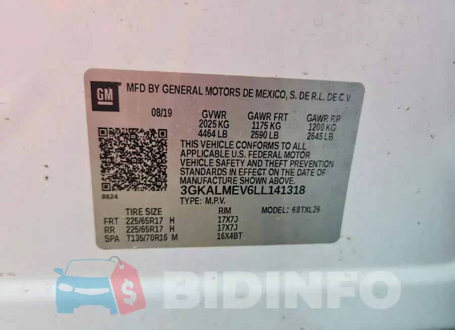 3GKALMEV6LL141318 Photo# 12