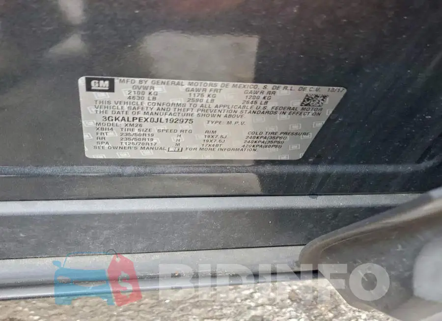3GKALPEX0JL192975 Photo# 14
