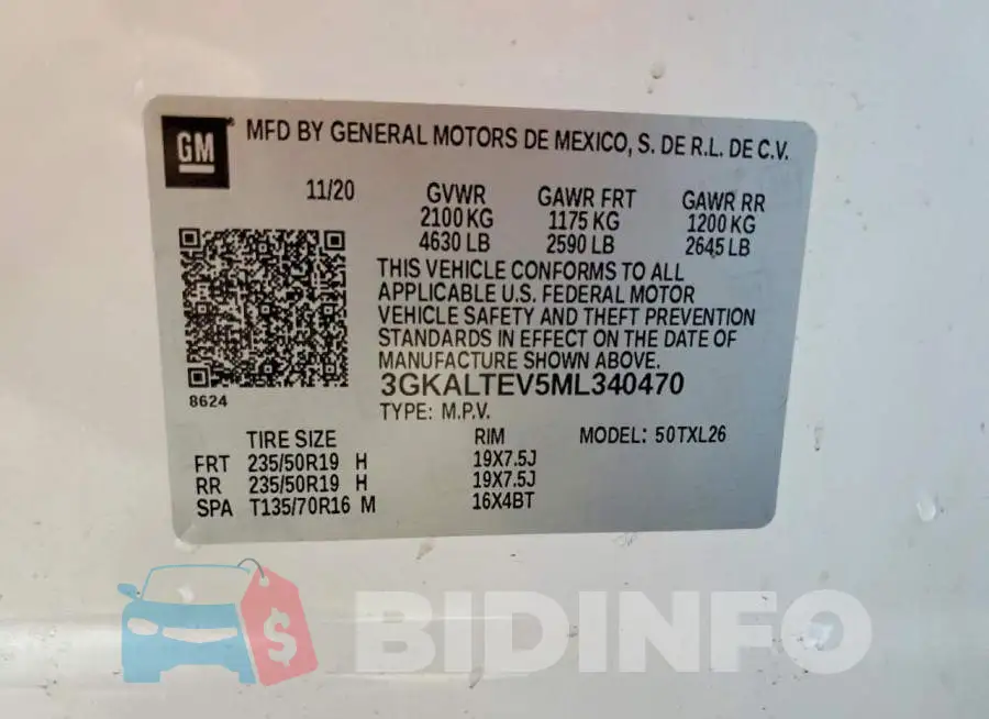 3GKALTEV5ML340470 Photo# 13