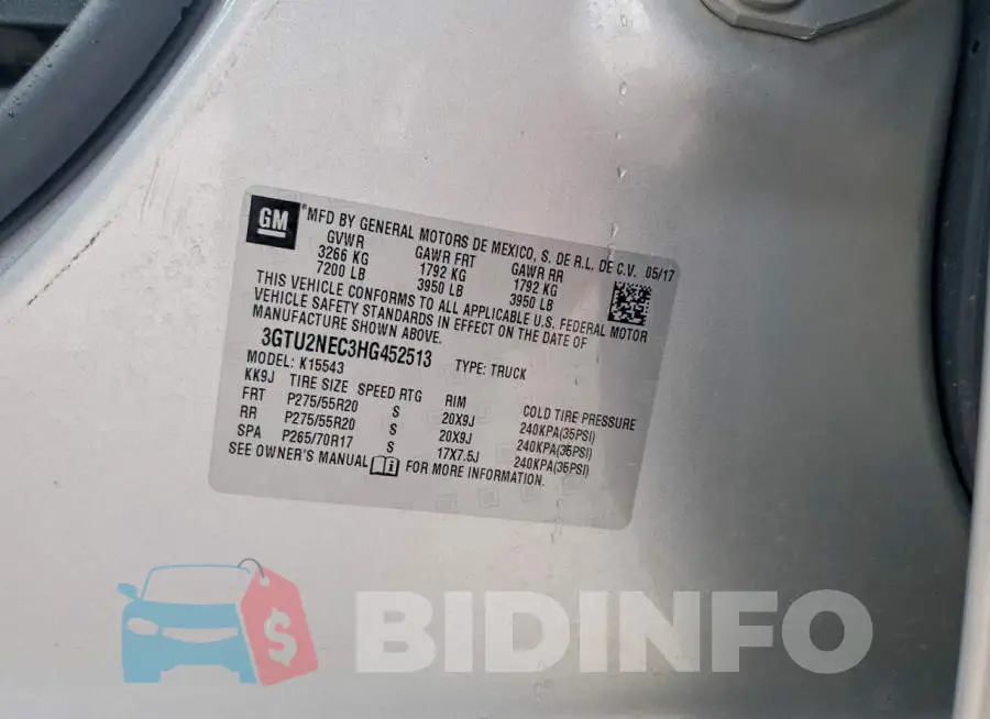 3GTU2NEC3HG452513 Photo# 13