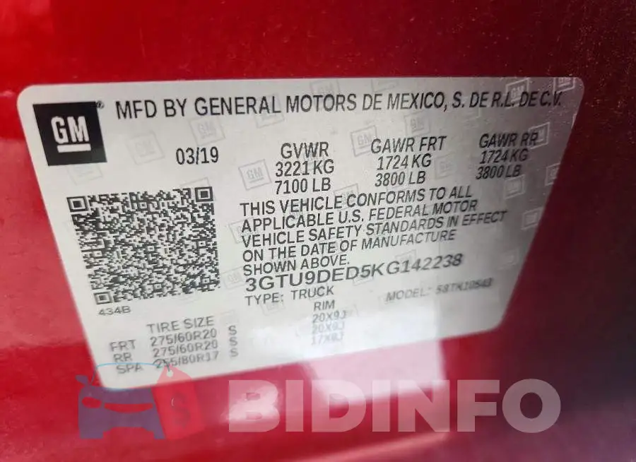 3GTU9DED5KG142238 Photo# 12