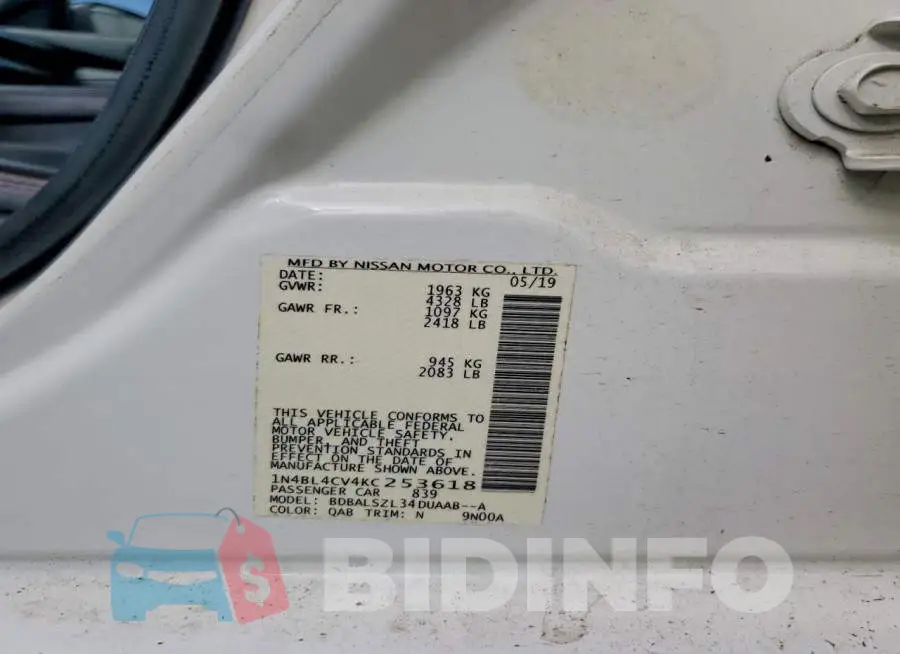 1N4BL4CV4KC253618 Photo# 12