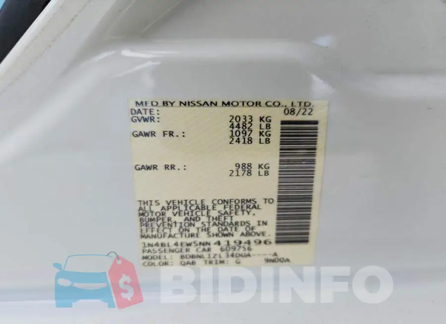 1N4BL4EW5NN419496 Photo# 12