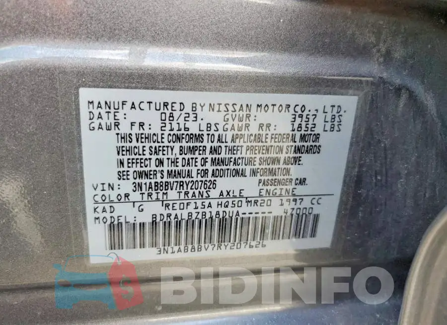 3N1AB8BV7RY207626 Photo# 12